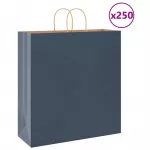 Popieriniai mai&scaron;eliai 250vnt. su rankenomis, mėlynas 45x17x48cm