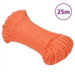 Darbo virvė, oranžinės spalvos, 6mm, 25m, polipropilenas