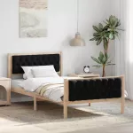 Lovos rėmas Juoda 100 x 200 cm Kietos pu&scaron;ies mediena