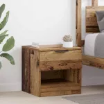 Lovos spintelė su stalčių 2 pcs Senas medis 40 x 39 x 40cm