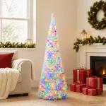 I&scaron;skleidžiama Kalėdų eglutė su LED lemputėmis 120 cm 50 LED