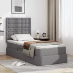 Lova su daiktų laikymo vieta ir LED su LED Pilka 100 x 200 cm