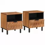 &Scaron;alia lovos spintelė su stalčių 2 pcs Ruda 40 x 33 x 46 cm