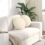 Sėdynių pagalvėlės 2 pcs Kreminė &Oslash; 40 cm Kordūrinis audinys