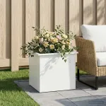 Sodo vazonas su LED Balta 50 x 60 x 48 cm Plienas