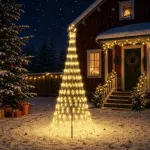 LED Kalėdų medis 250 cm 290 LED &Scaron;ilta balta Geležis Juoda
