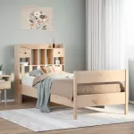 Lova su knygų spinta be čiužinio, 75x190cm, pu&scaron;ies masyvas