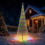 LED Kalėdų medis 400 cm 1028 LED Įvairių spalvų Plienas Juoda