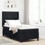 LED Čiužinio Lova su čiužiniu Juoda 80 x 200 cm audinys