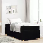 Lovos rėmas su čiužiniu Juoda 80 x 200 cm audinys