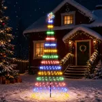 LED Kalėdų medis 250 cm 290 LED Įvairių spalvų Geležis Juoda