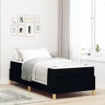 Lovos rėmas su čiužiniu Juoda 100 x 200 cm audinys