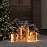 Dovanų Dėžutės Dekoracija 3 pcs &Scaron;ilta balta 20 x 20 x 20 cm PET