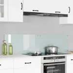Virtuvės atbraila 2 pcs Balta 80 x 40 cm grūdintas stiklas