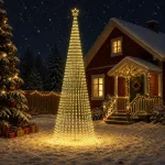 LED Kalėdų medis 500 cm 1524 LED &Scaron;ilta balta Plienas Juoda