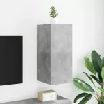 Sieninė TV spintelė su LED lemputėmis, betono, 30,5x35x70cm