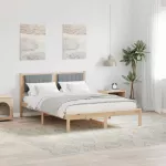 Lovo rėmas su apmu&scaron;tu galvūgaliu &Scaron;viesiai pilka 135 x 190 cm