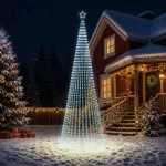 LED Kalėdų medis 500 cm 1524 LED &Scaron;alta balta Plienas Juoda