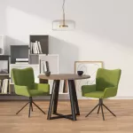 Pasukamos valgomojo kėdės, 2vnt., &scaron;viesiai žalios, aksomas