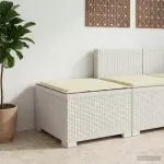 1-Vietis Sodo Sofas su Pagalvėle, Atrodo kaip Ratano PP Balta
