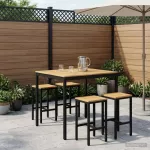 Sodo Baro Stalas Balta ir juoda 110 x 108,5 x 105 cm