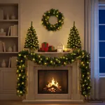 Mini kalėdinių eglučių rinkinys 60 cm 125 LED &Scaron;ilta balta PVC