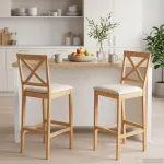 Baro taburetė 2 pcs Natūralus ir bežinis