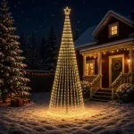 LED Kalėdų medis 400 cm 1028 LED &Scaron;ilta balta Plienas Juoda