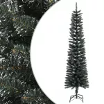 Dirbtinė siaura Kalėdų eglutė su stovu, žalia, 210cm, PVC