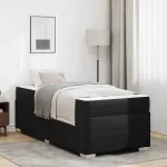 Lovos rėmas su čiužiniu Juoda 80 x 200 cm audinys