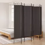 Kambario pertvara, 6 dalių, rudos spalvos, 240x220cm, audinys