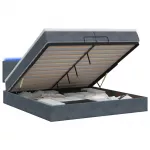 Otmana lova su matracsu ir LED Tamsiai pilka 200 x 200 cm