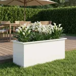 Sodo vazonas su LED Balta 40 x 100 x 40 cm Plienas