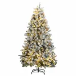 Kalėdų eglutė su &scaron;arnyrinėmis &scaron;akomis/LED/žaisliukais, 270cm