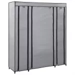 Drab. spinta su skyr. ir stryp., pilka, 150x45x176cm, audinys