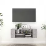 Sieninė TV spintelė, pilka, 102x35x35cm, apdirbta mediena