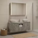 Vonios spintos komplektas 4 pcs Betono pilka