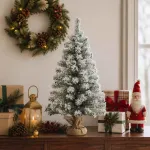 Apsnigta mini kalėdų eglutė 60 cm PVC Žalia ir balta