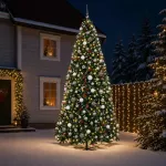Dirbtinė lankstoma Kalėdų eglutė su žaisliukais 400 cm 600 LED