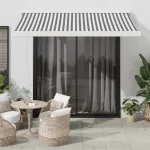 I&scaron;traukiama markizė, antracito/balta, 3,5x2,5m, audinys