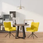 Pasukamos valgomojo kėdės, 2vnt., geltonos spalvos, aksomas