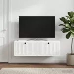 Sieninė TV spintelė Balta 98 x 41 x 30 cm Apdirbta mediena