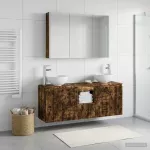 Vonios spintos komplektas 4 pcs Dūminio ąžuolo
