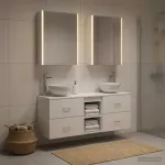 Vonios spintos komplektas 5 pcs Balta 53 x 15,5 x 70 cm
