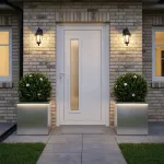Sodo vazonas su LED 2 vnt. Sidabrinė 40 x 40 x 40 cm