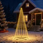 LED Kalėdų medis 235 cm 500 LED &Scaron;ilta balta Geležis Juoda
