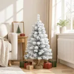 Mini apsnigta kalėdų eglutė 90 cm PVC Žalia ir balta