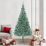 Dirbtinė Kalėdų eglutė su 300 LED Žalia 210 cm PVC ir plienas