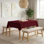 Stalo skraistė Vyno raudona 140 x 160 cm Poliesteris