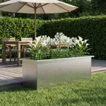 Sodo vazonas su LED Sidabrinė 30 x 100 x 30 cm